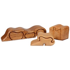 Group of Fred and Marilyn Buss Trinket Puzzle Boxes