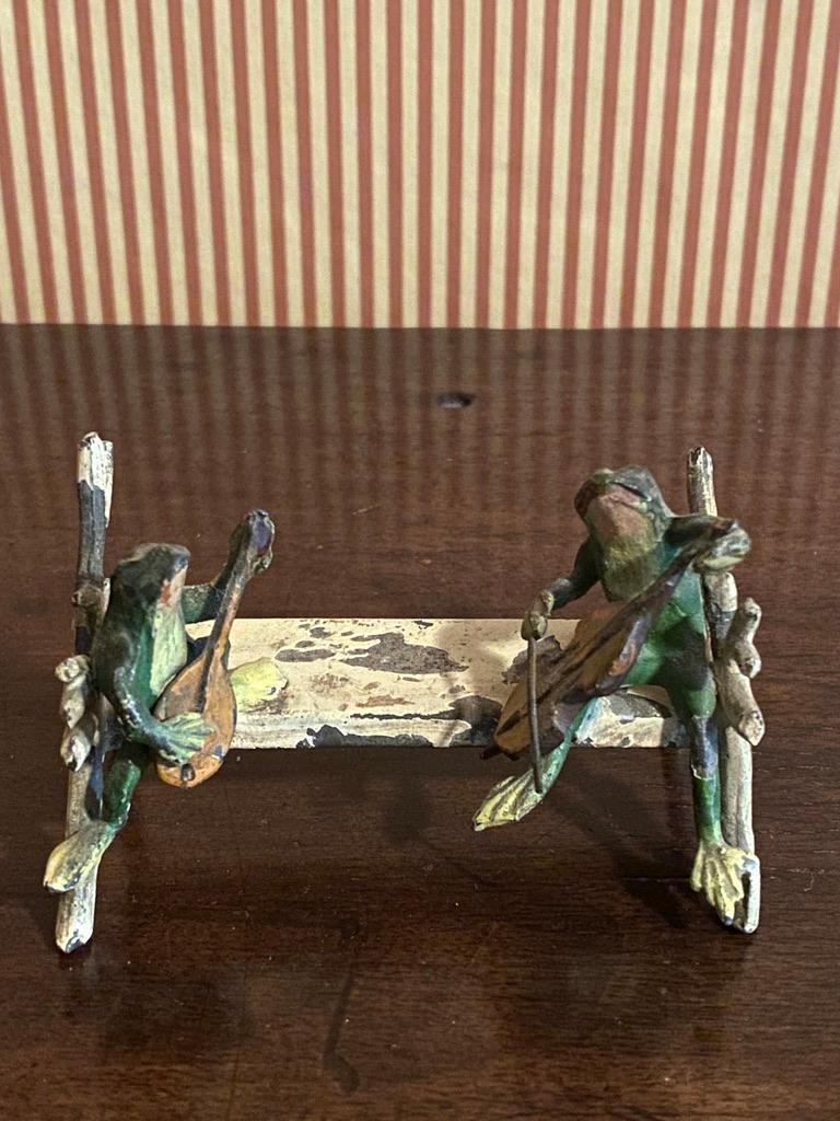 Group of Frog Musicians, Cold Painted Bronze, Austrian, Late 19th Century For Sale 3