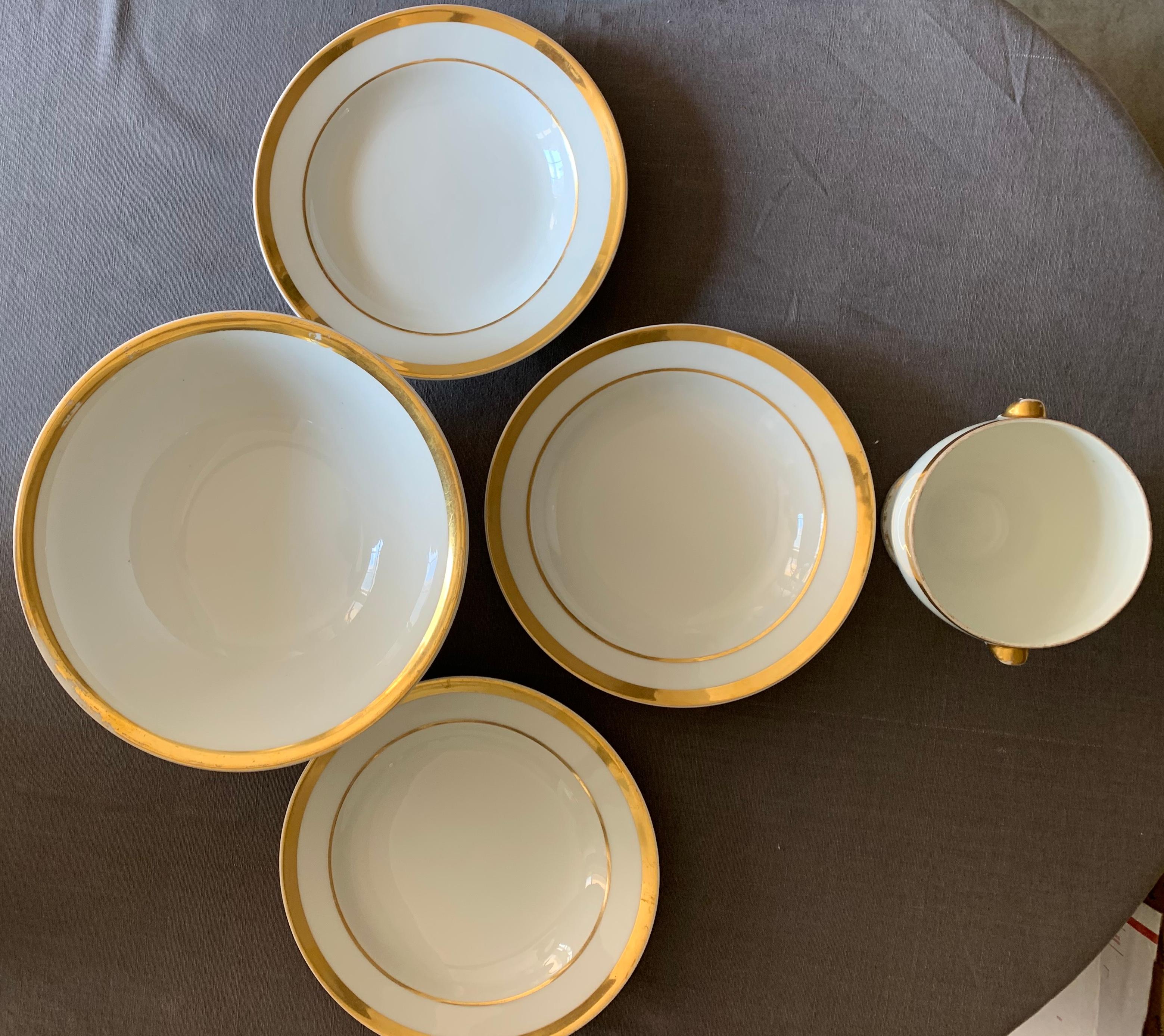 Group of Gilt White Paris Porcelain For Sale 6