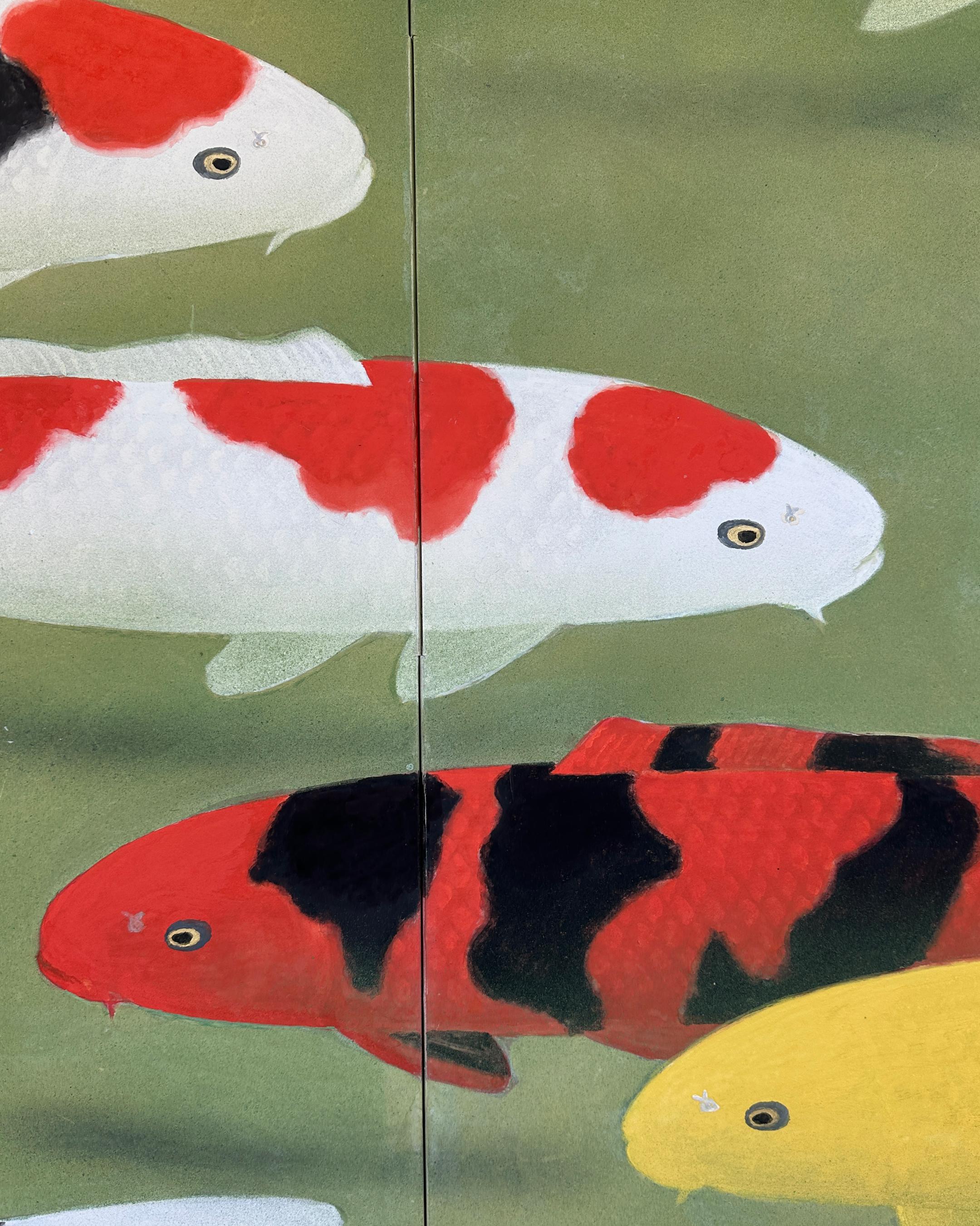 Showa Gruppo di Koi (carpe) ) dell'artista nittenese Tozaburo Ohno (大野藤三郎) in vendita