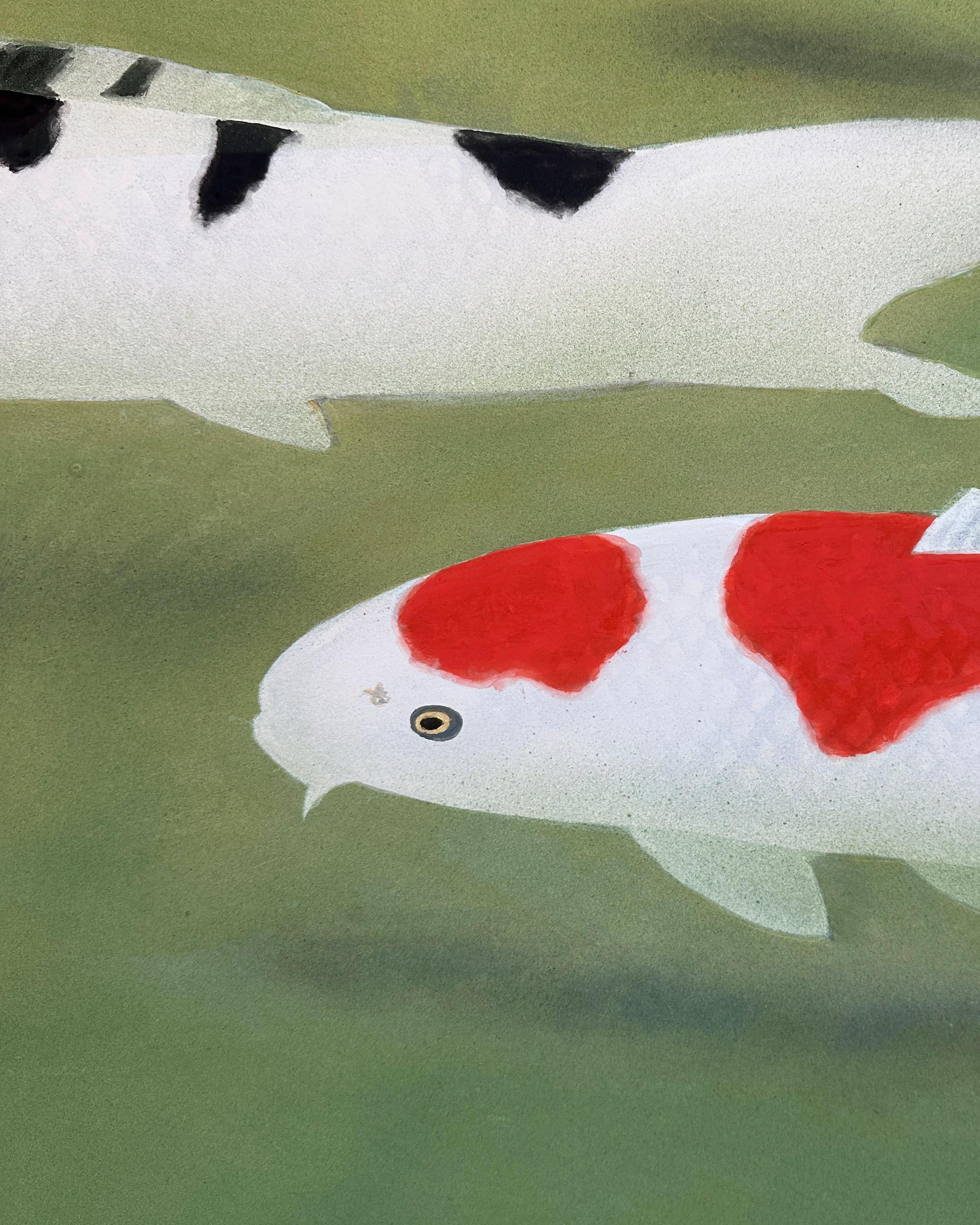XX secolo Gruppo di Koi (carpe) ) dell'artista nittenese Tozaburo Ohno (大野藤三郎) in vendita