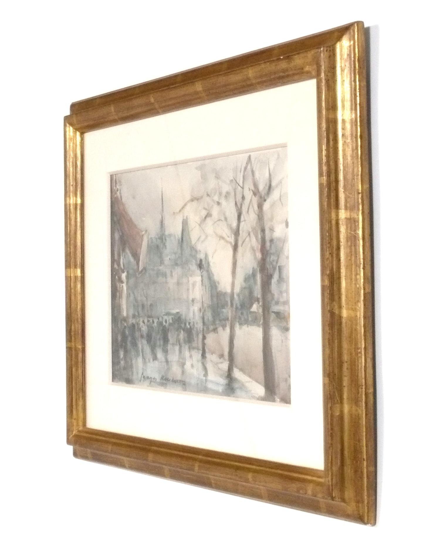 Mid-20th Century Group of Landscapes by Georges Rouault in 22 Karat Gilt Lowy Frames For Sale