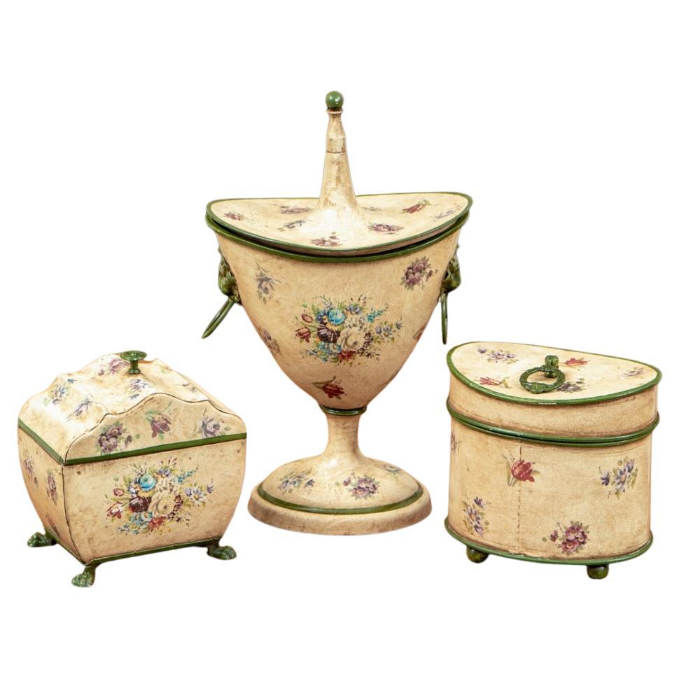 Grupo De Cajas Decorativas De Vajilla Italiana A Juego en venta