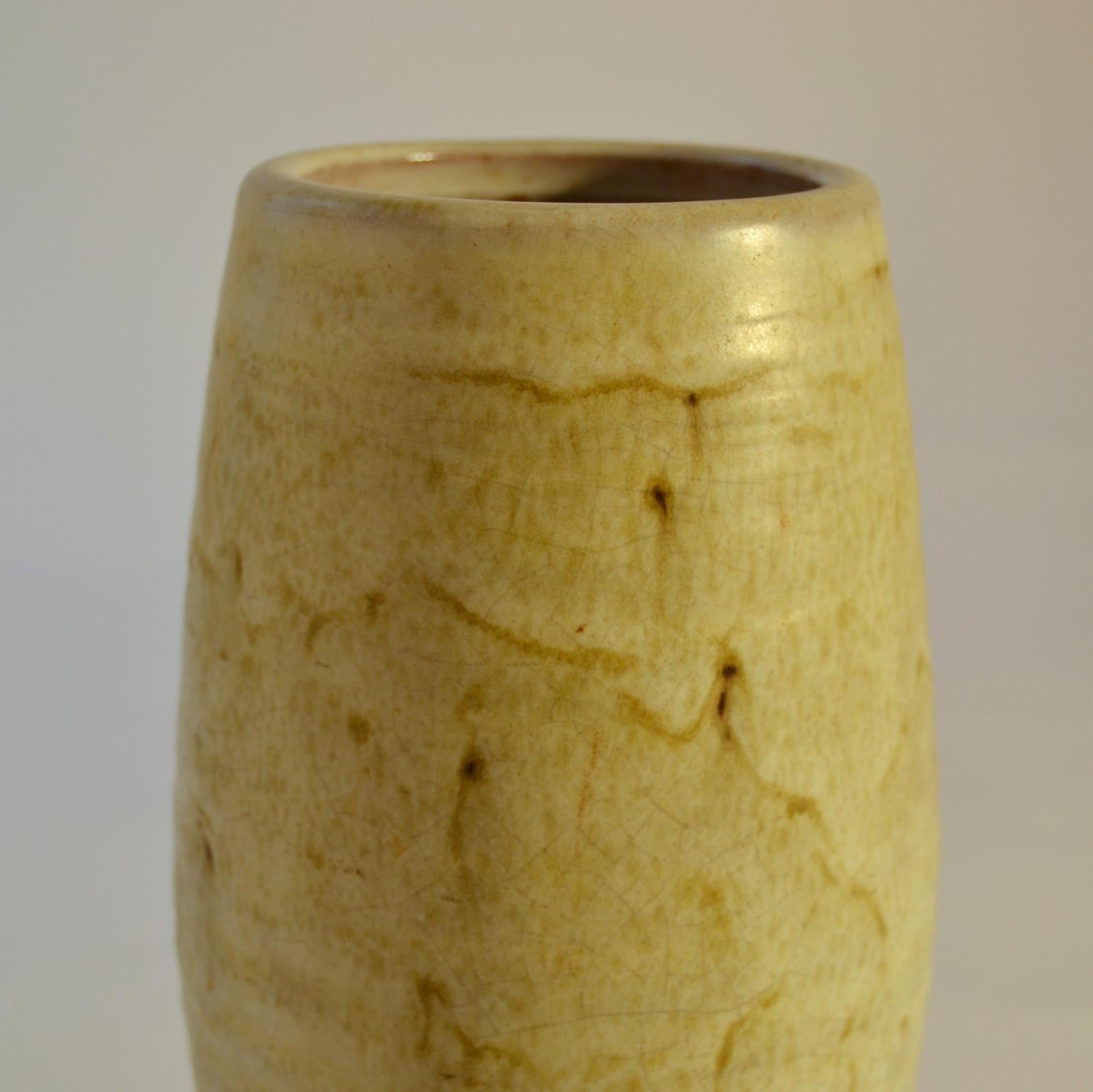 Group of Mid Century Ceramic Studio Vases Off-White Tones For Sale 1