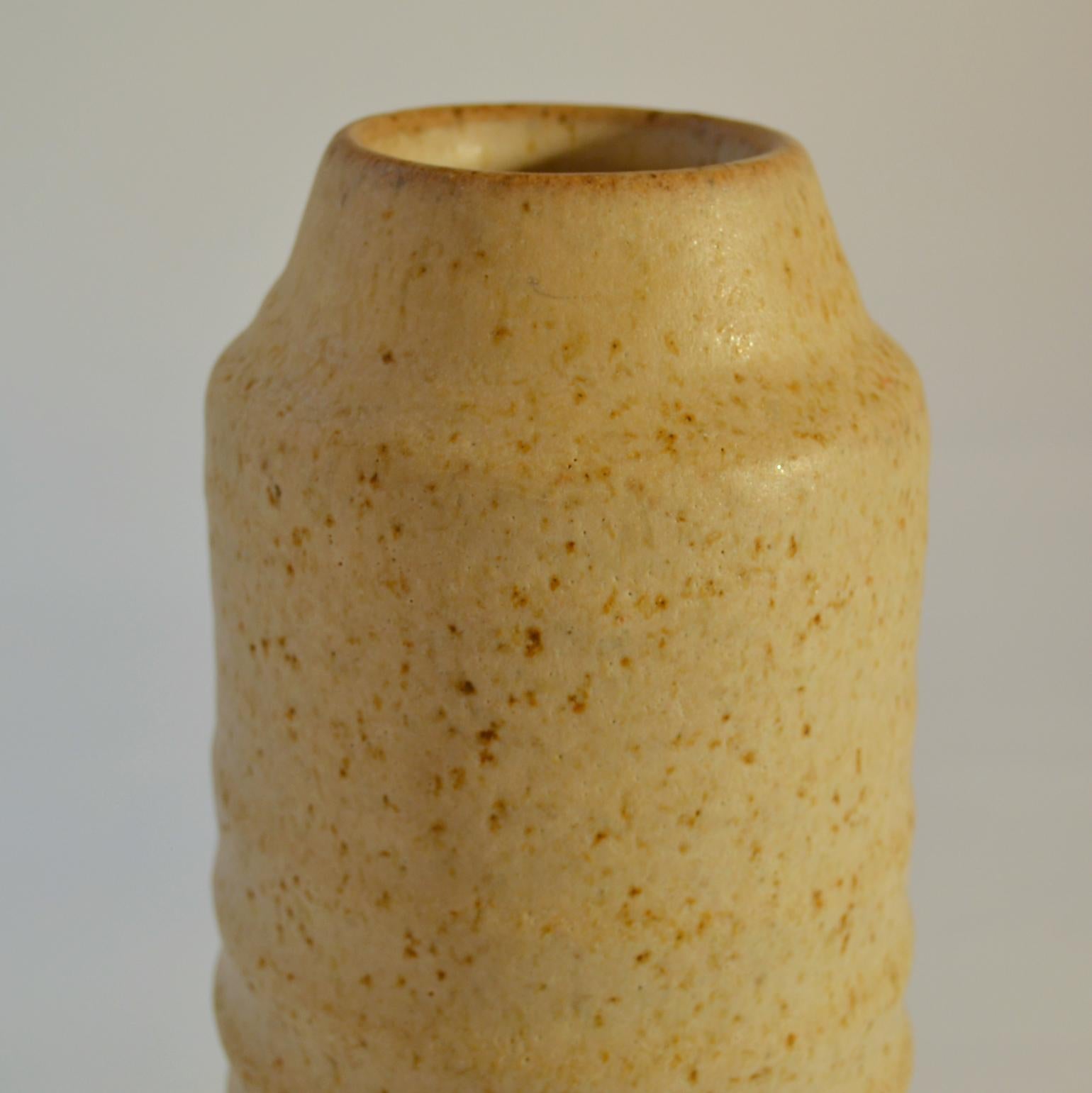 Group of Mid Century Ceramic Studio Vases Off-White Tones For Sale 2