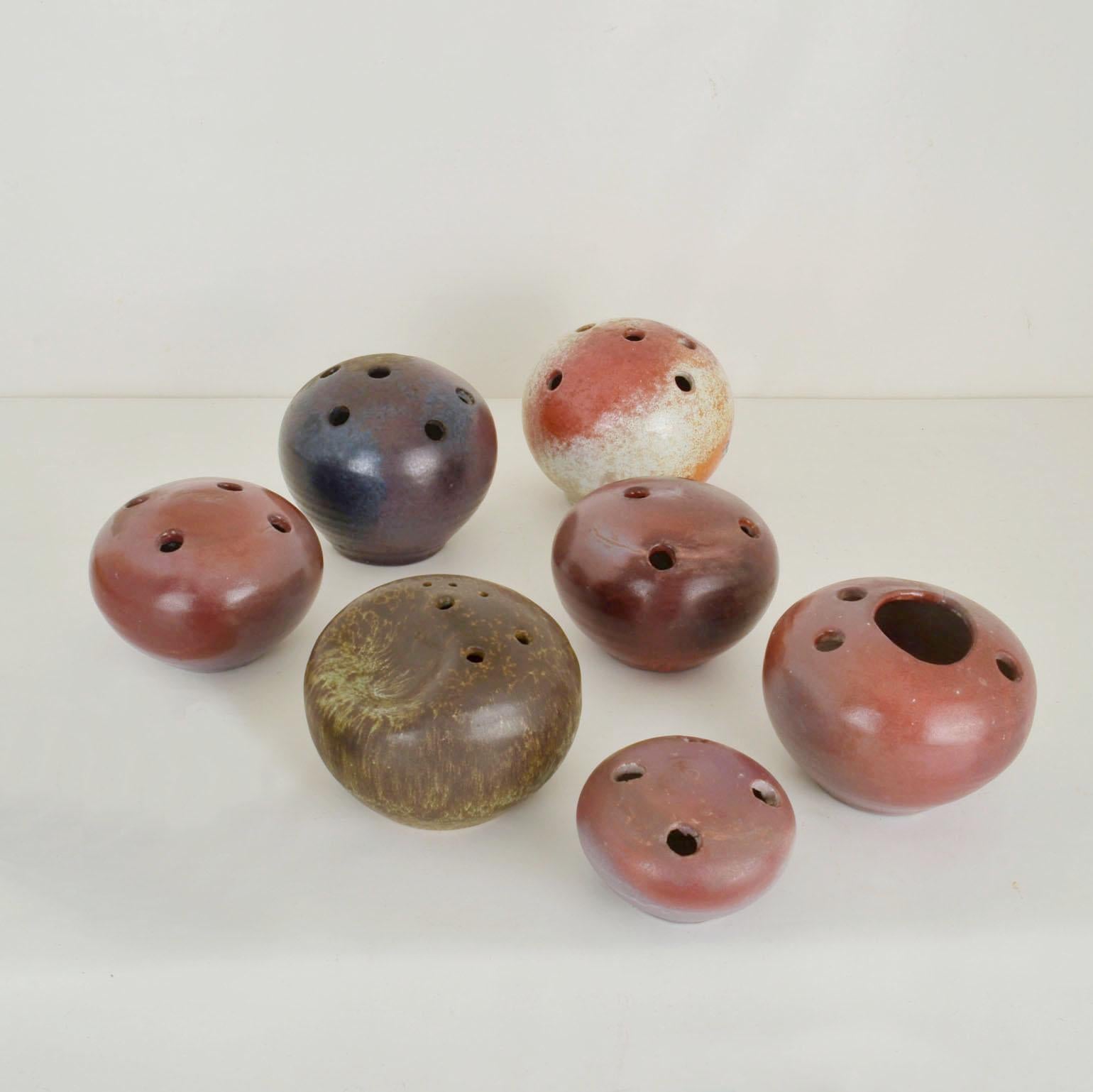 Mid-20th Century Group of Mid-Century Modern Organic Studio Ceramic Ball Vases For Sale