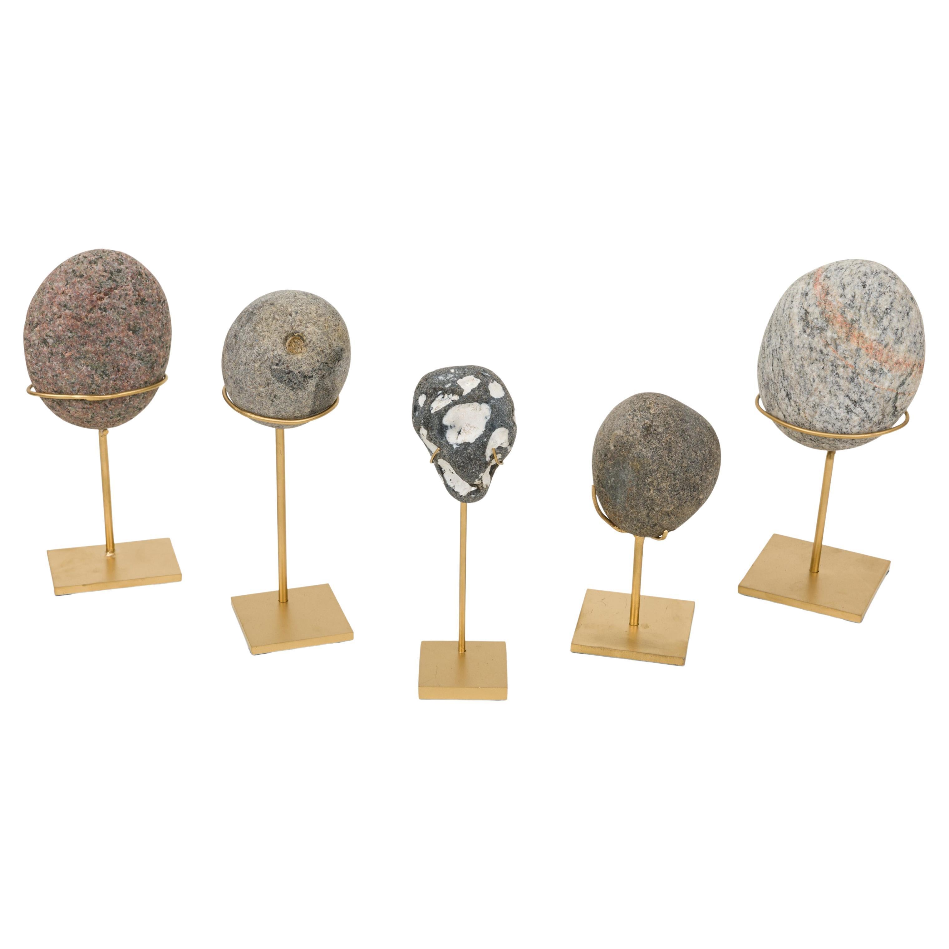 Group of Mounted Natural Sea Stone Specimens from Denmark For Sale