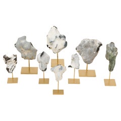 Group of Mounted Natural Sea Stone Specimens from Denmark