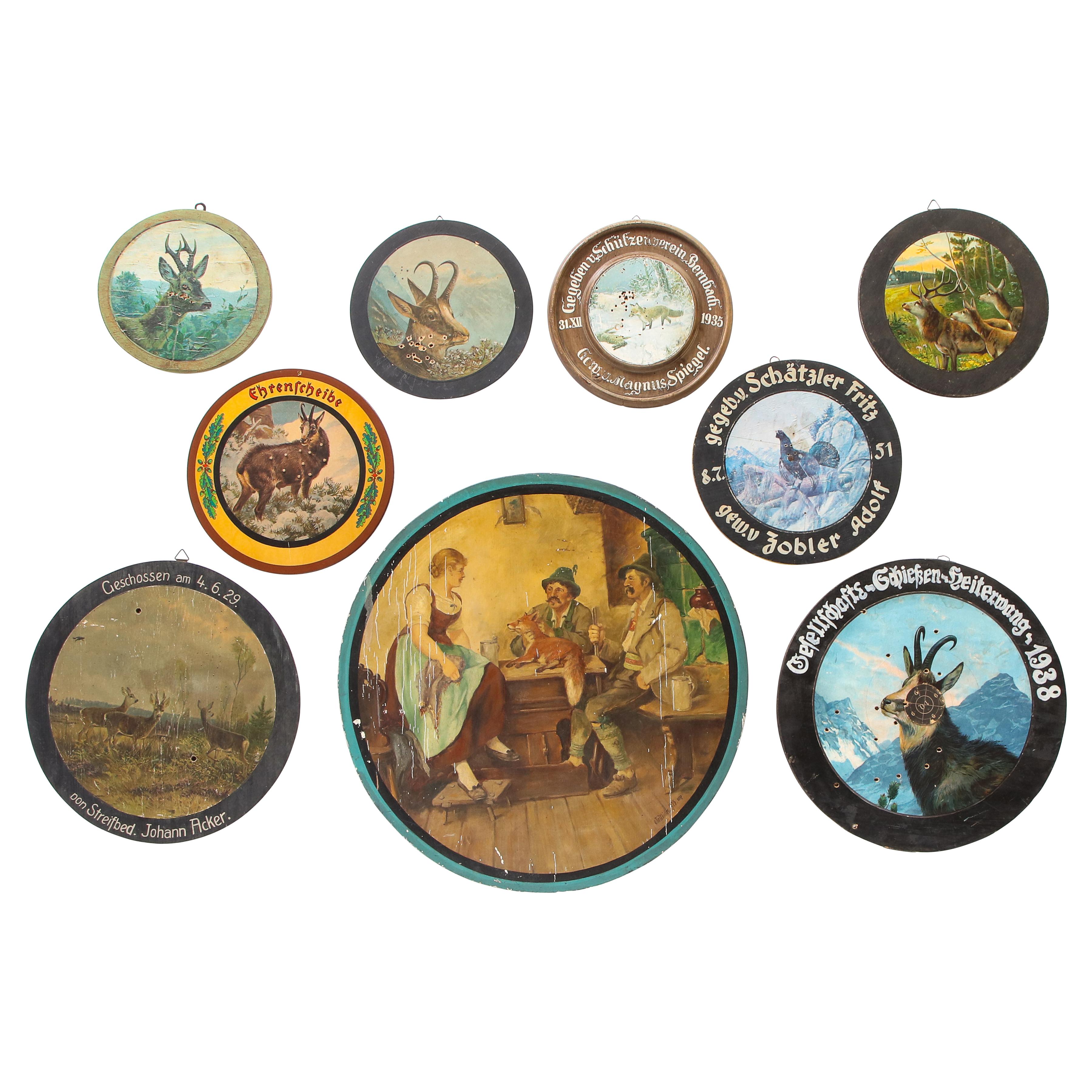 Group of Nine Assorted Trade Boards and Signs, Probably Austrian, 20th Century