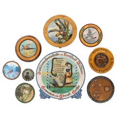 Group of Nine Assorted Trade Boards and Signs, Probably Austrian, 20th Century