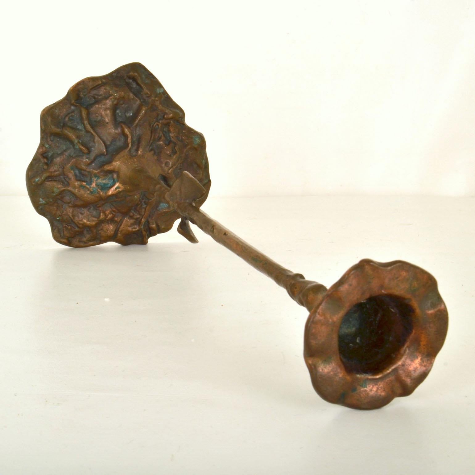Group of Organic Bronze Candle Holders For Sale 1