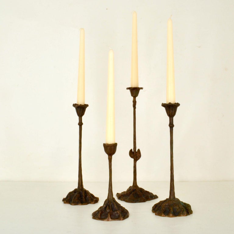 Group of Organic Bronze Candle Holders For Sale at 1stDibs