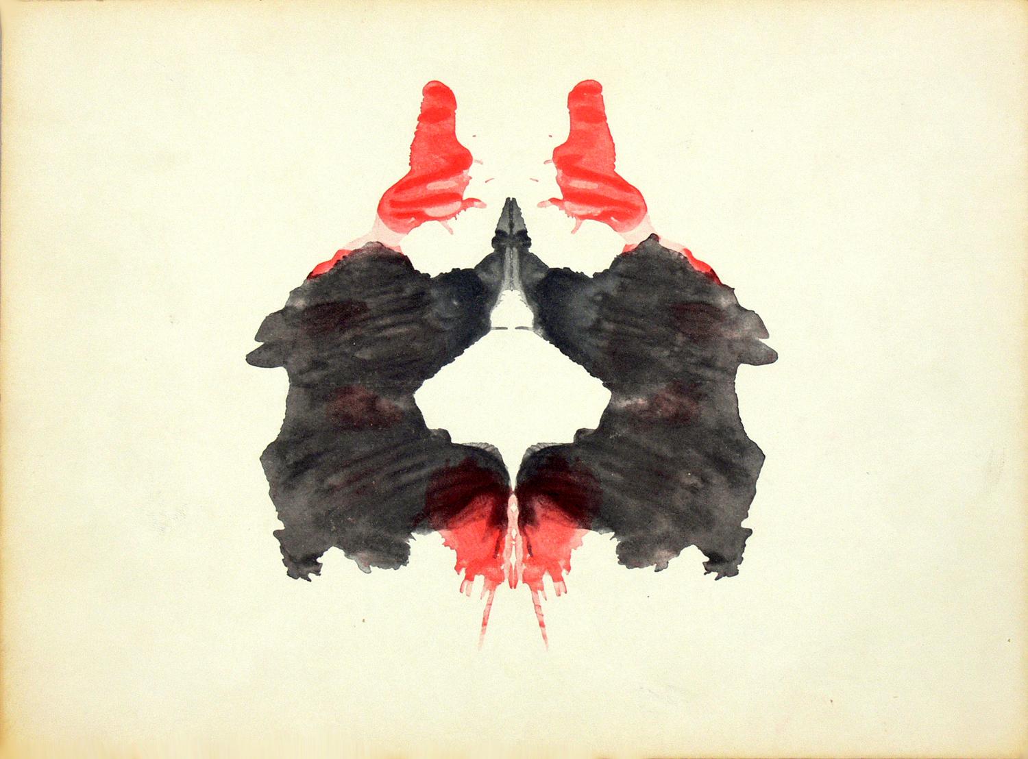 Group of original abstract Rorschach inkblot test prints, circa 1950s. Framed in clean lined black gallery frames. Originally created in 1921 by Hermann Rorschach for psychodiagnostics, these framed works have a wonderful abstract feel and are a