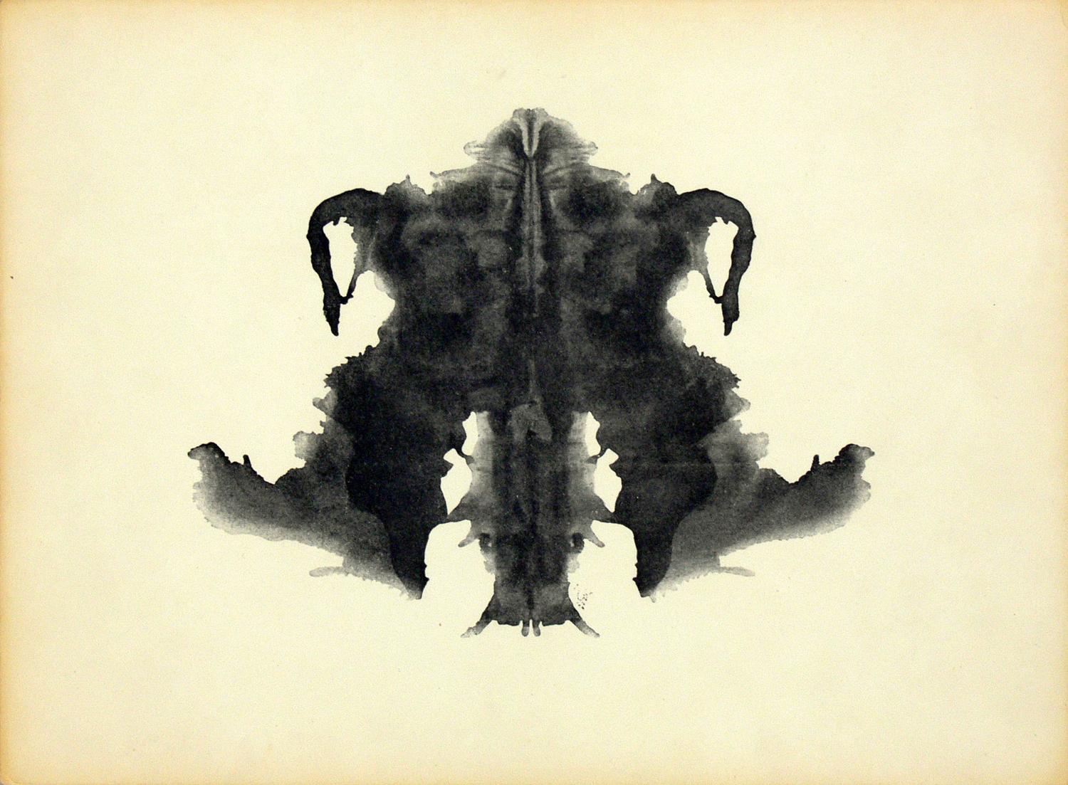 Lacquered Group of Original Abstract Rorschach Inkblot Test Prints