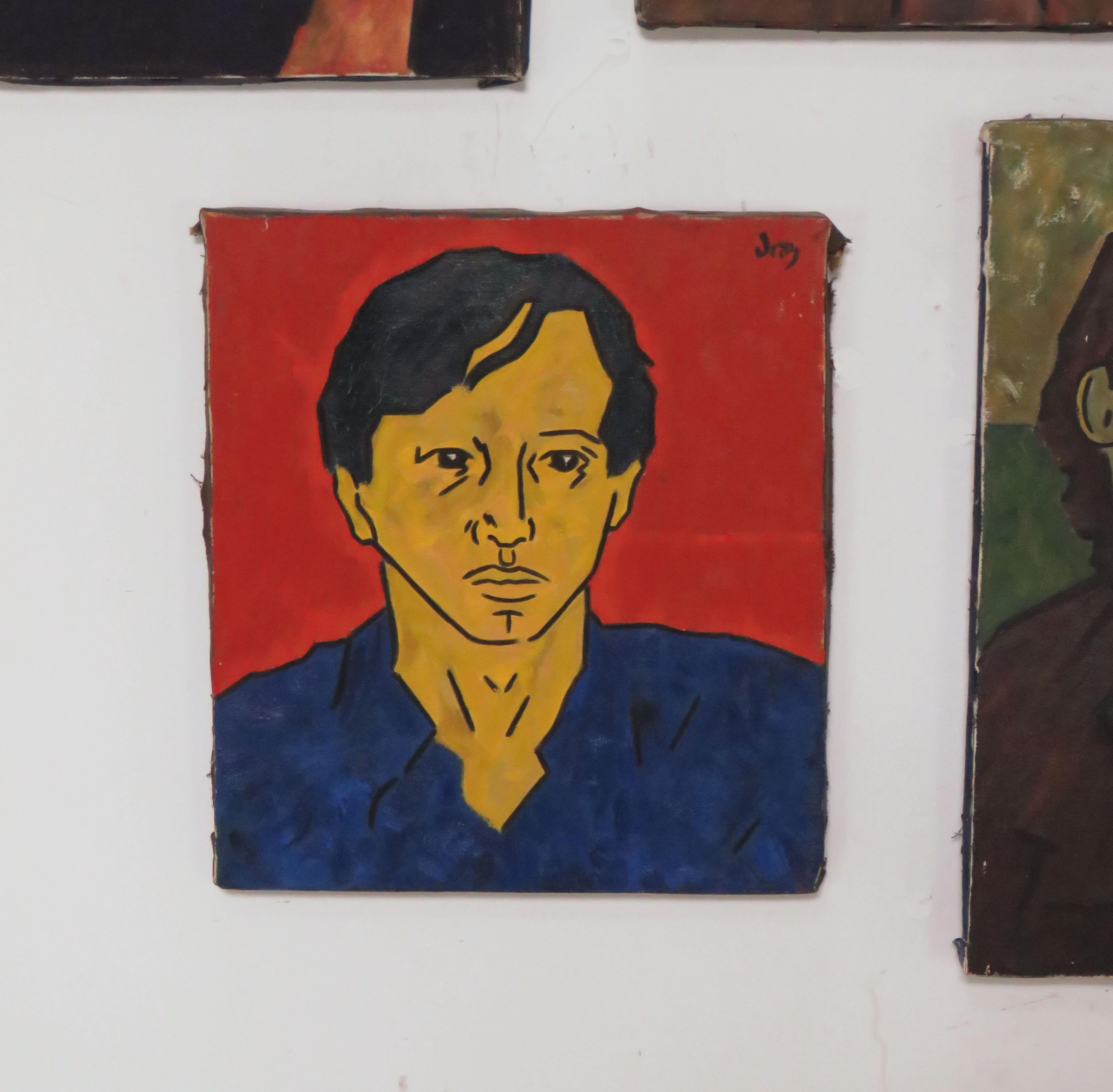 A cluster of original pop art era paintings dated 1973 by New York artist Richard Dean portray the painter and his friends, and include a portrait of the expressionist Willem de Kooning. Almost as fascinating as these “Beatles” inspired head studies