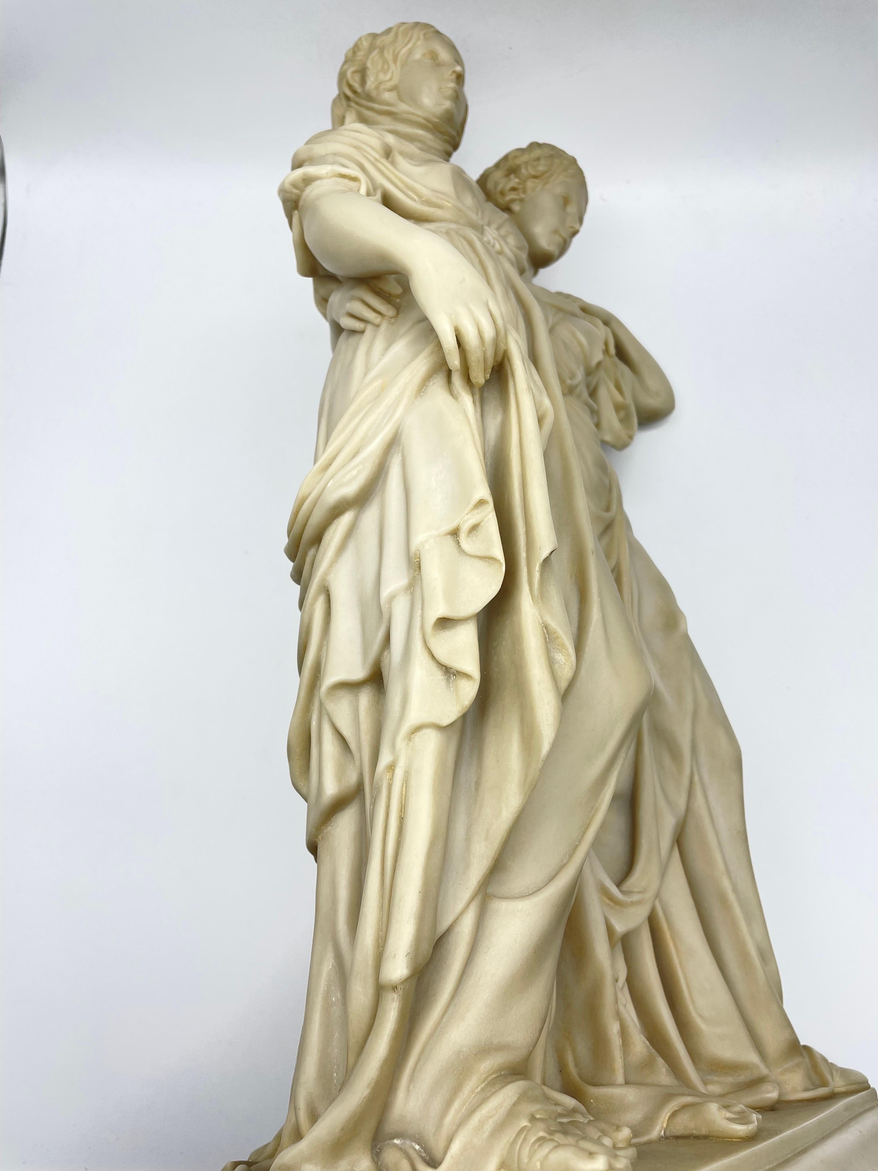 Hand-Carved Group of Princesses After Johann G. Schadow, Luise und Friederike For Sale