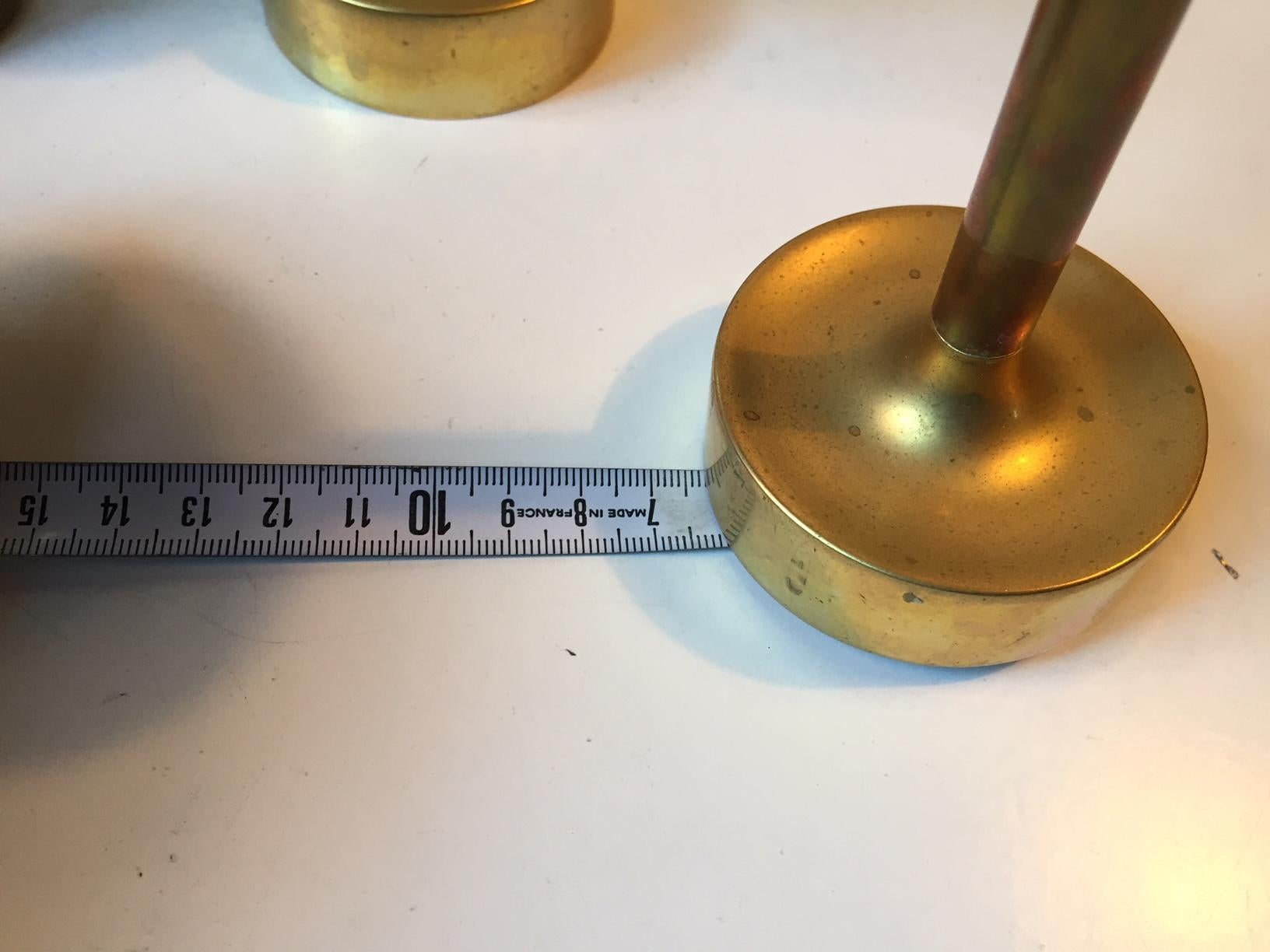 Group of Scandinavian Modern Brass Candlesticks from the 1960s & 1970s 1