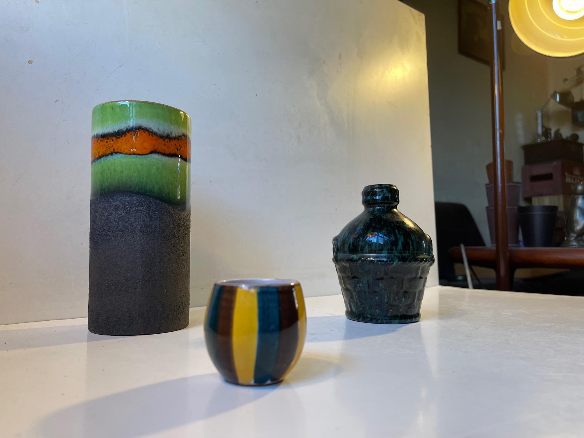 Group of Scandinavian Modern Glazed Ceramic Studio Vases, 1970s In Good Condition For Sale In Esbjerg, DK