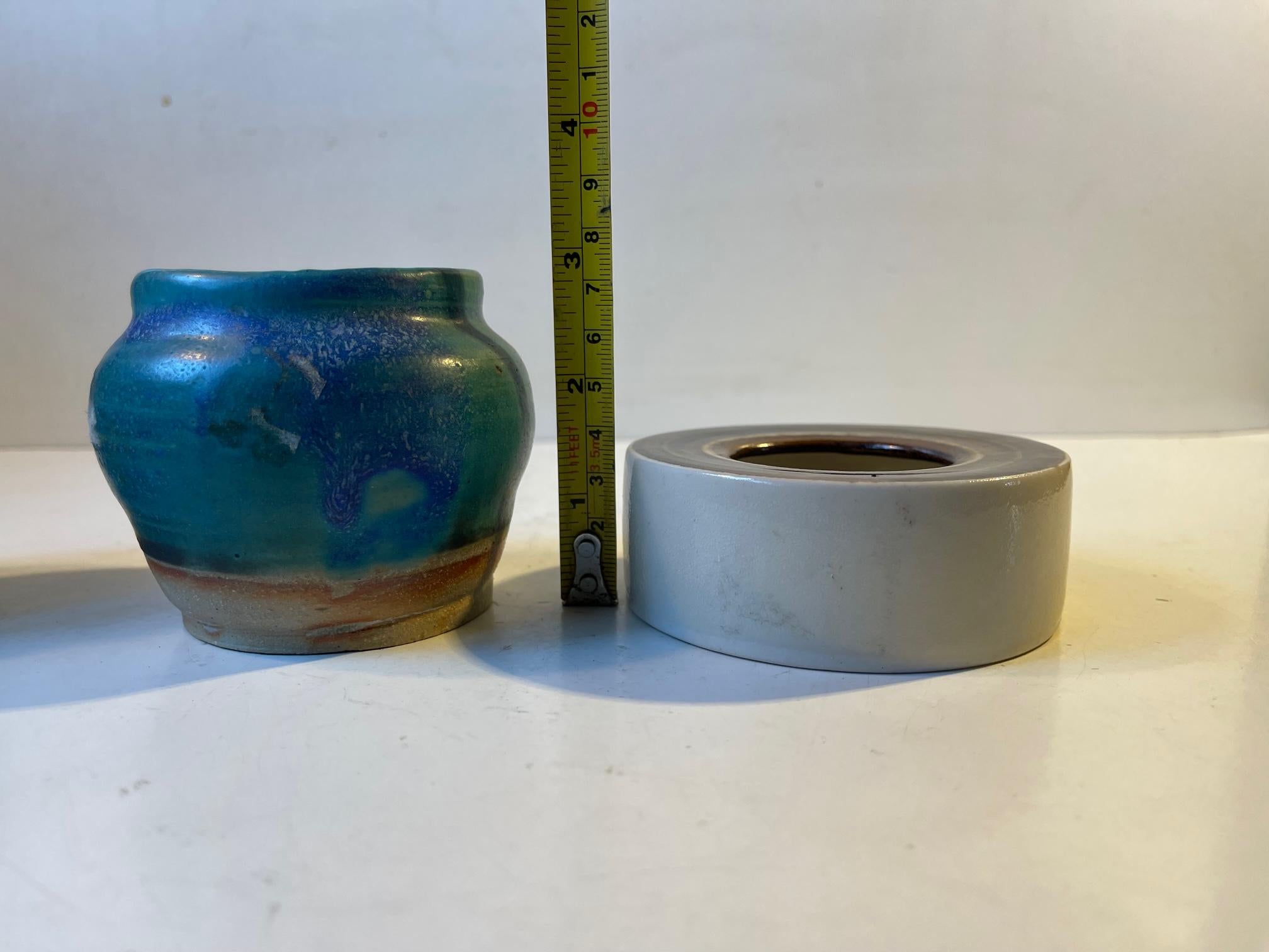 Groupe de vases d'atelier modernes scandinaves en céramique émaillée, 1970 en vente 3