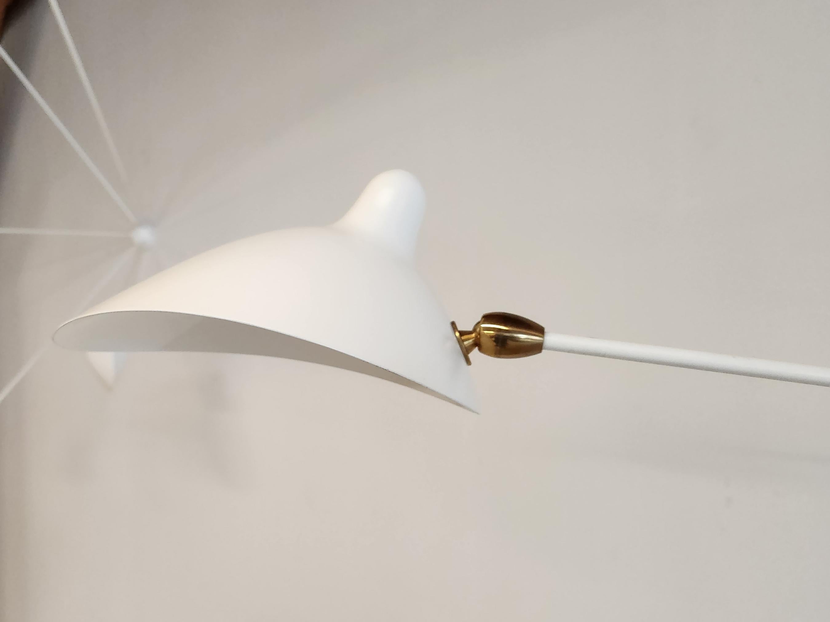 Serge Mouille - 2  5-Arm and 4  3-Arm Spider Sconces in White - IN STOCK! For Sale 5