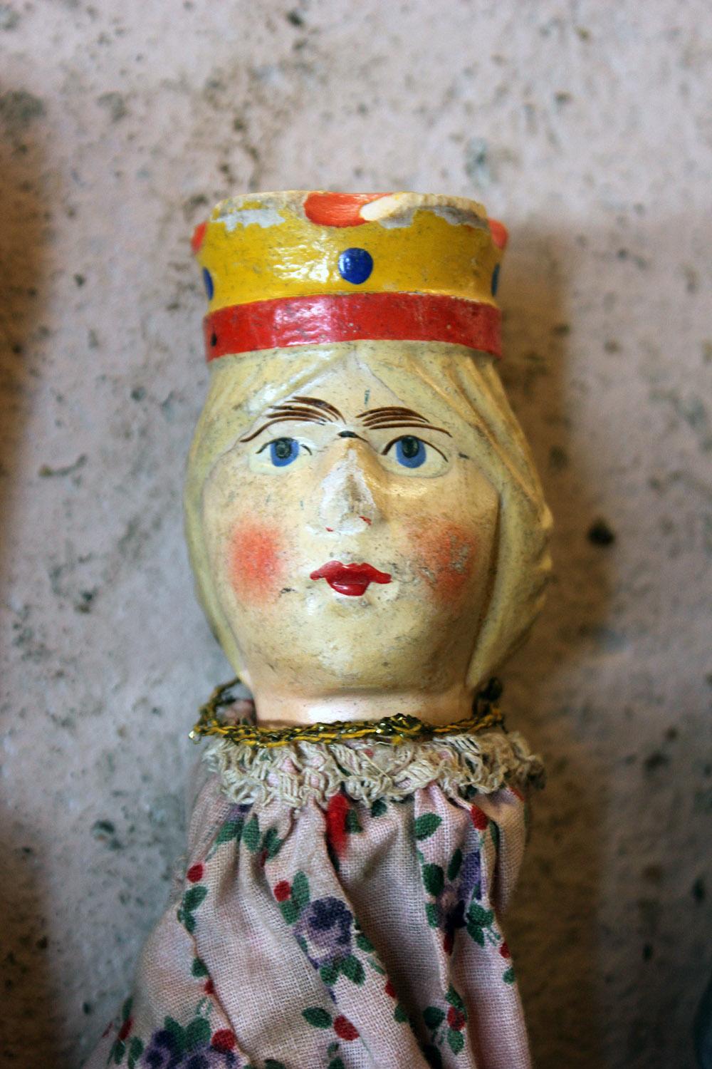 Group of Seven Late 19th Century English Folk Art Punch and Judy Finger