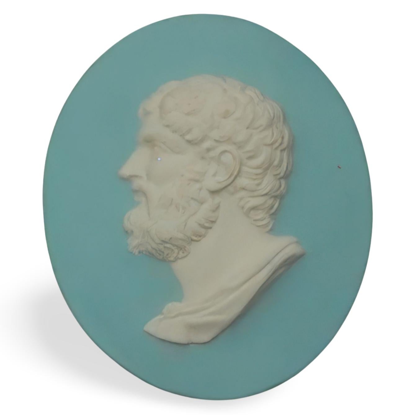 Pottery Group of seven portrait medallions, Wedgwood, circa 1780 For Sale