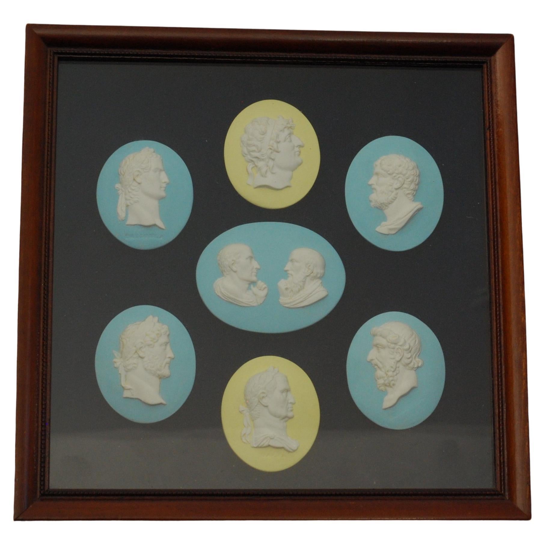 Group of seven portrait medallions, Wedgwood, circa 1780