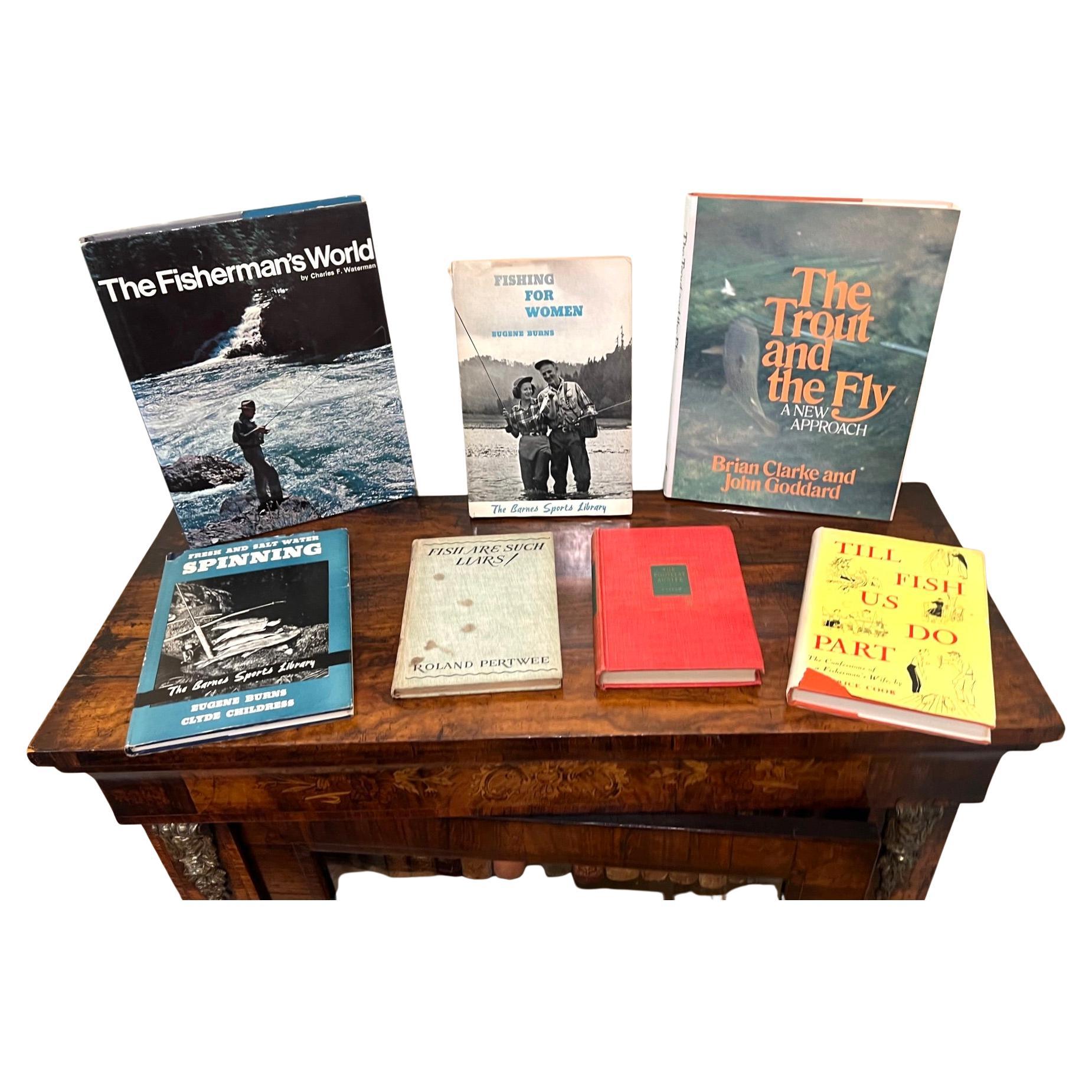 Groupe de sept livres vintage sur la pêche