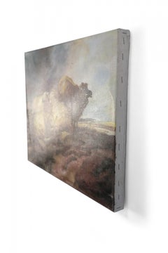 Group of Sheep in Field Oil Painting on Canvas