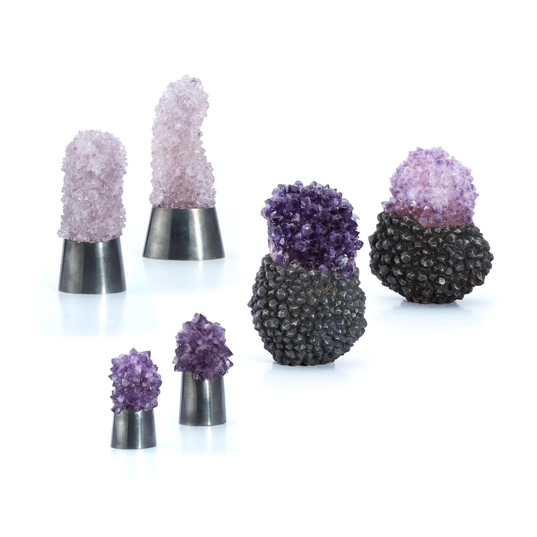 Group of Six Amethyst Crystals & Silver Desk Objects By JAR

Joel Arthur Rosenthal produces only around 70 imaginative, meticulously crafted pieces a year, making them highly sought after by tastemakers and collectors the world over. 

Each signed