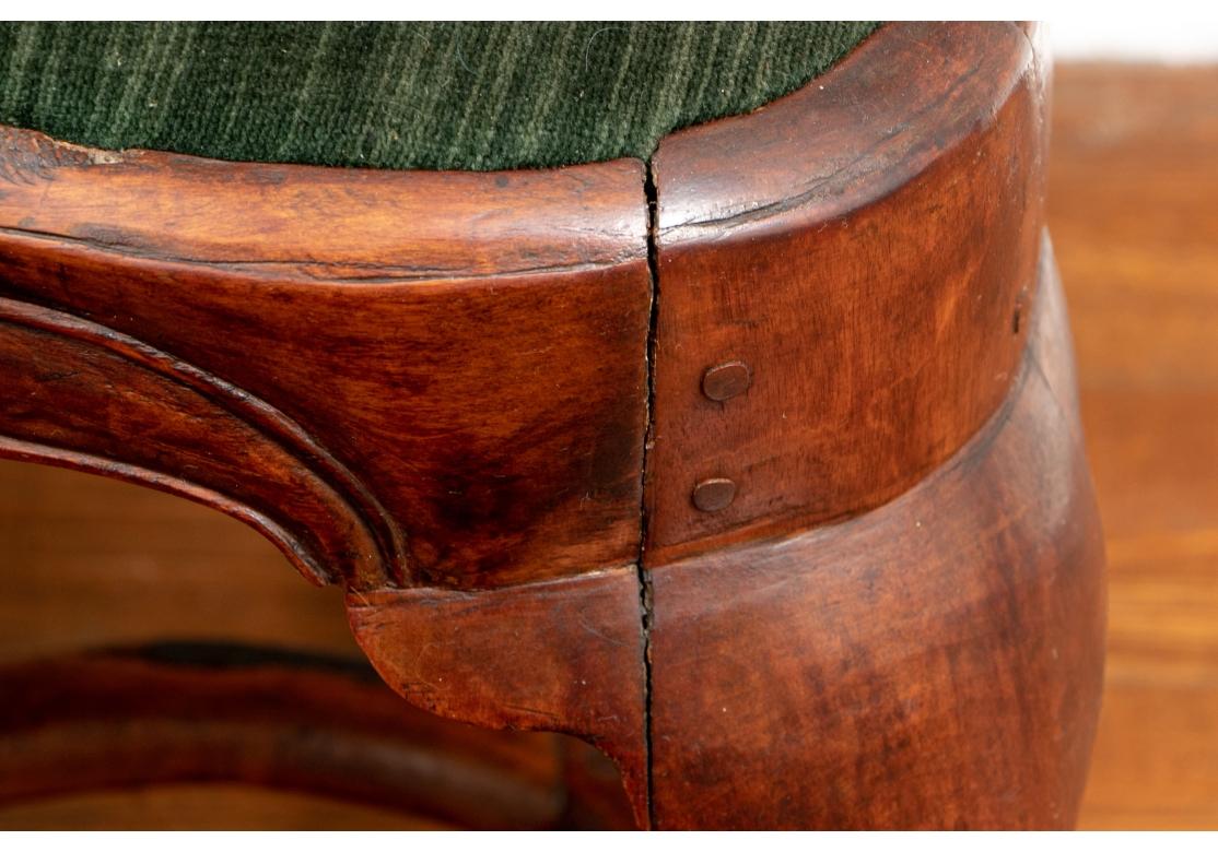 Group Of Six Antique Queen Anne Style Burl Dining Chairs For Restoration For Sale 9