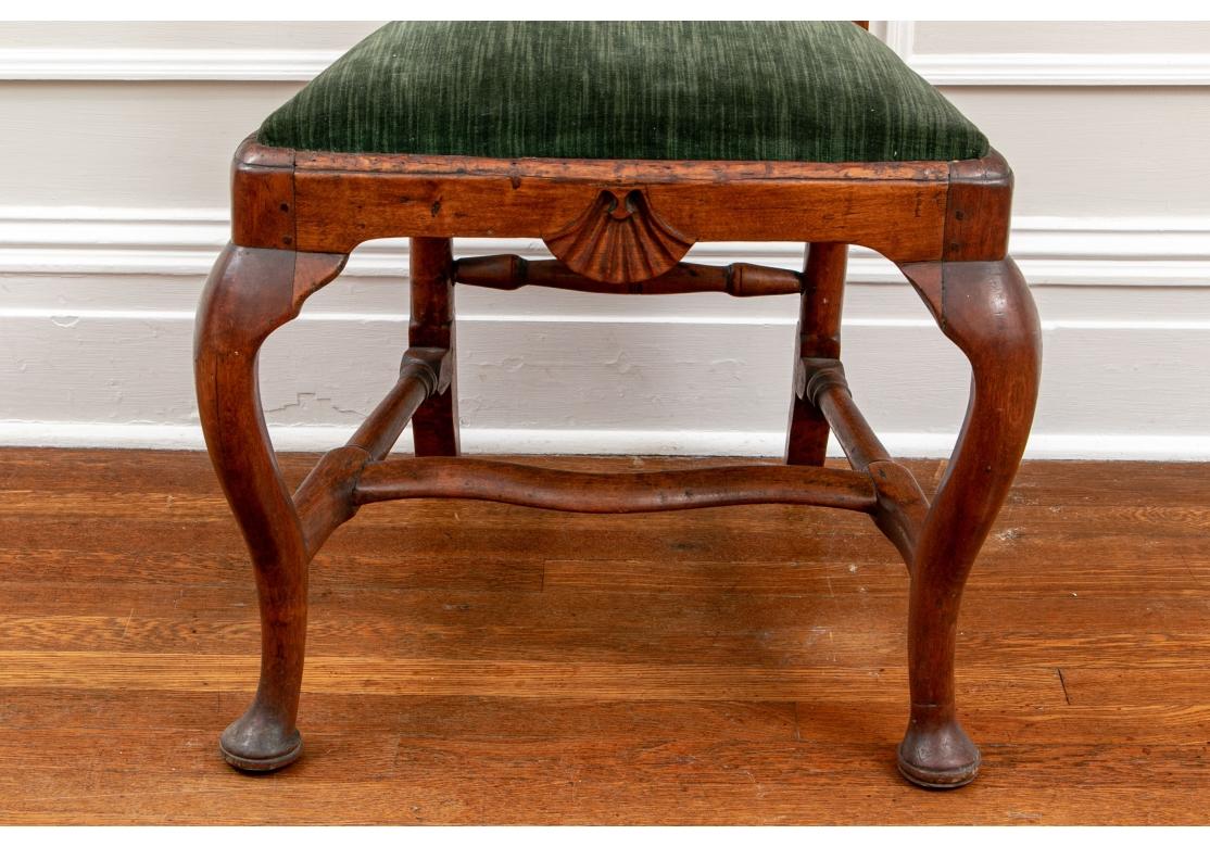 Group Of Six Antique Queen Anne Style Burl Dining Chairs For Restoration For Sale 10