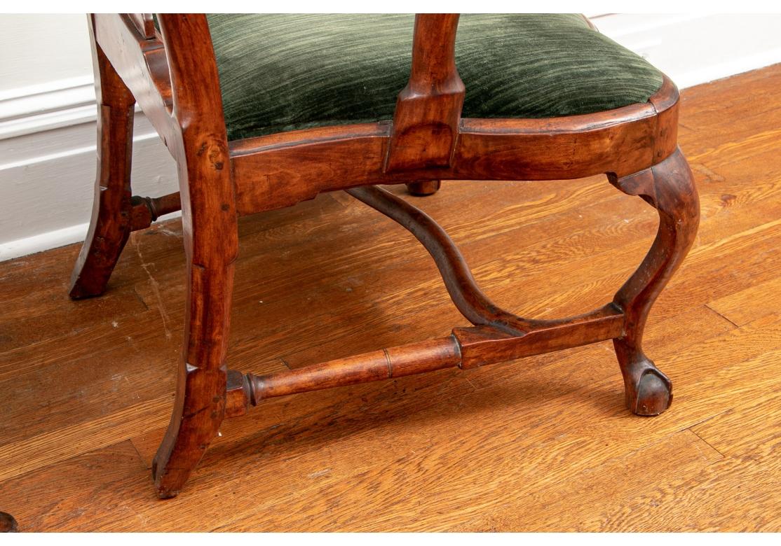Group Of Six Antique Queen Anne Style Burl Dining Chairs For Restoration For Sale 11