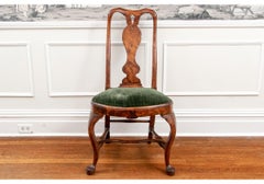 Group Of Six Antique Queen Anne Style Burl Dining Chairs For Restoration