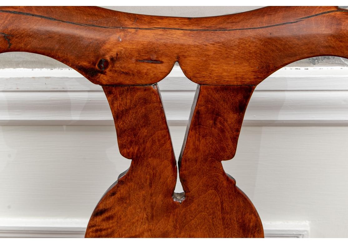 Group Of Six Antique Queen Anne Style Burl Dining Chairs For Restoration For Sale 3