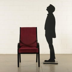 Groupe de six fauteuils Cavour en tissu de mousse de bois laqué, Italie, années 1970-1980