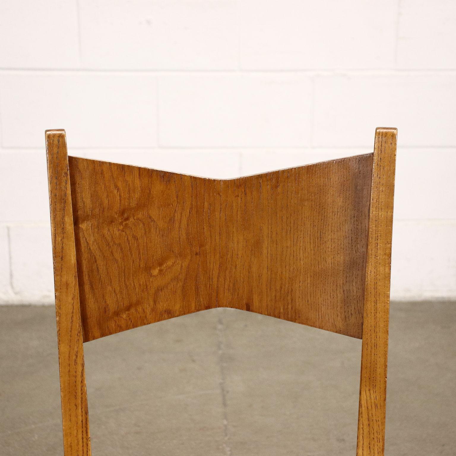 Group of Six Chairs Sessile Oak Formica, Italy, 1940s-1950s In Excellent Condition In Milano, IT