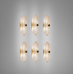 Group of Six Diamond Form Rock Crystal Sconces by Phoenix