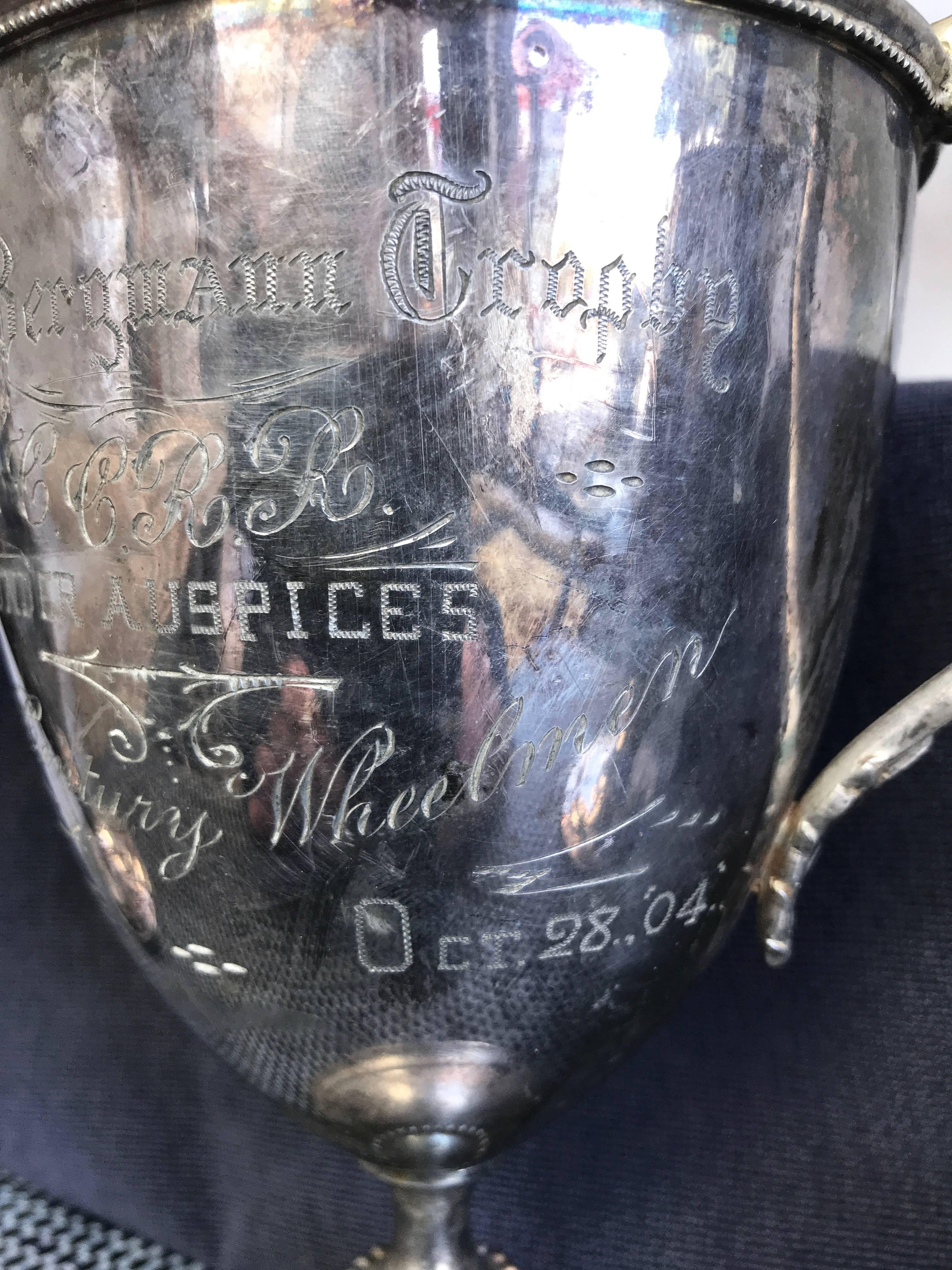 Group of Six Early 1900s California Bay Area Silverplate Cycling Trophies 3