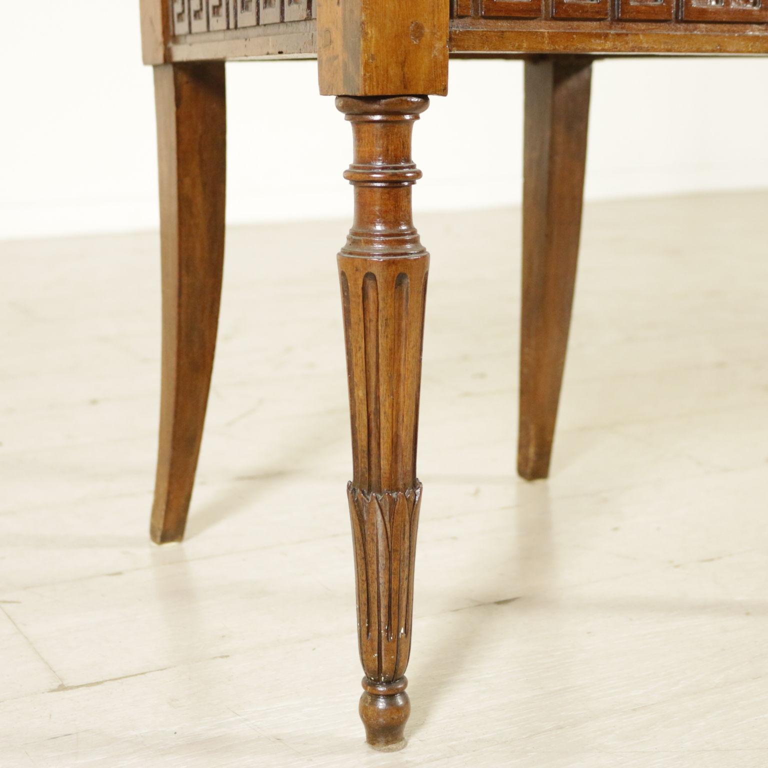 Walnut Group of Six Neoclassical Chairs