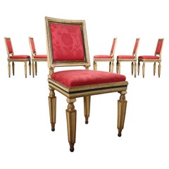 Group of Six Piacentine Neoclassical Chairs, XVIIIth century