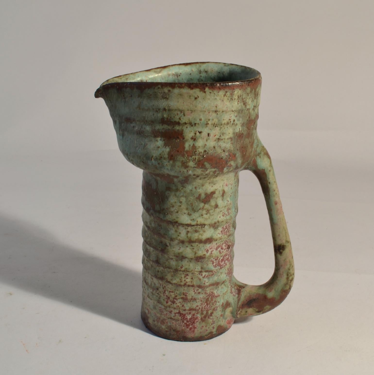 Group of Six Midcentury Ceramic Studio Vases in Earth Tones For Sale 5