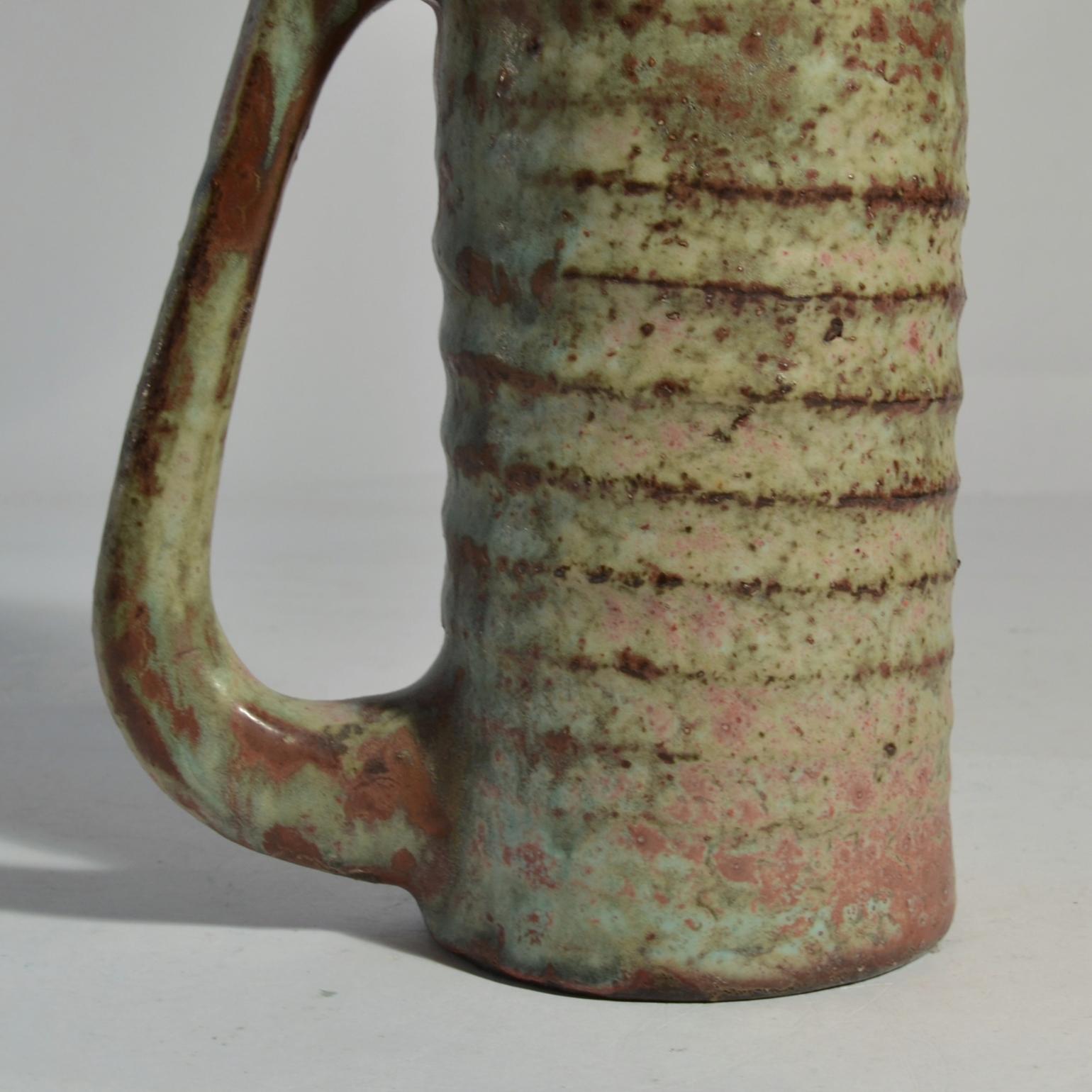 Group of Six Midcentury Ceramic Studio Vases in Earth Tones For Sale 8