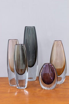 Group of "Sommerso" Vases by Strömbergshyttan, Sweden