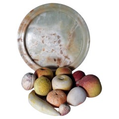 Group of Stone Fruit w/ Alabaster Bowl, 1930-1940