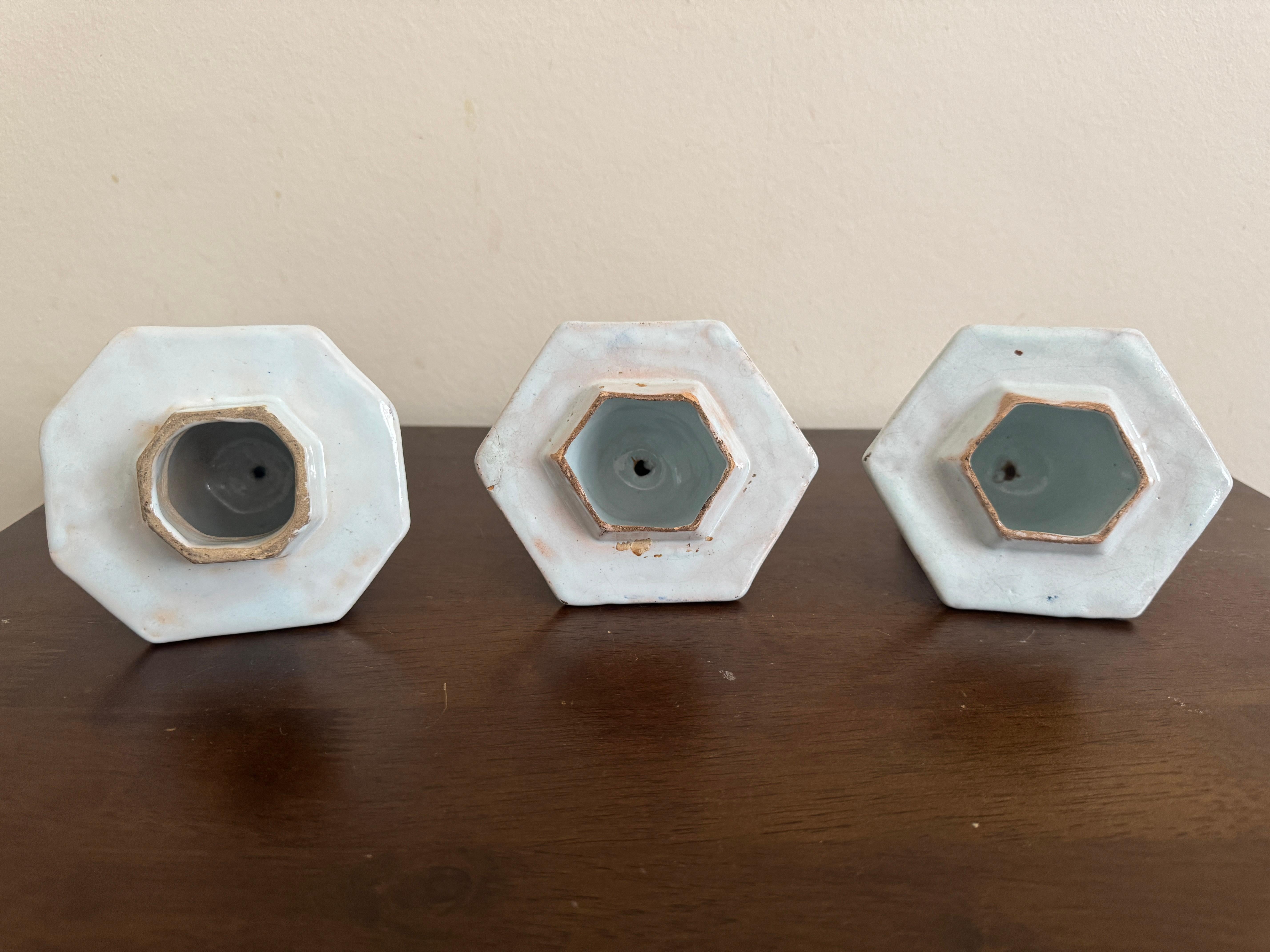 Group of Three 18th Century Delft Jars And Lids For Sale 8
