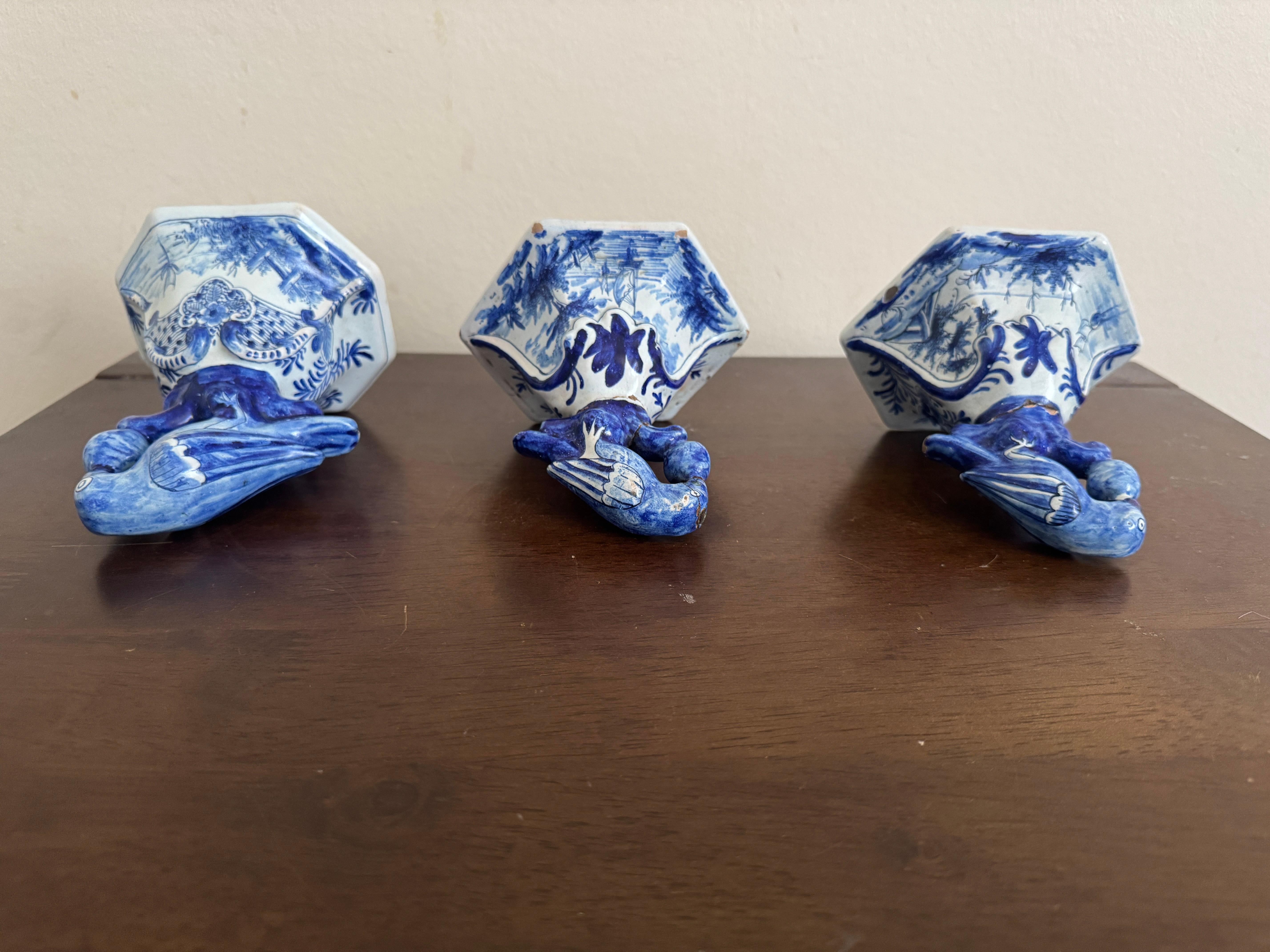 Group of Three 18th Century Delft Jars And Lids For Sale 9