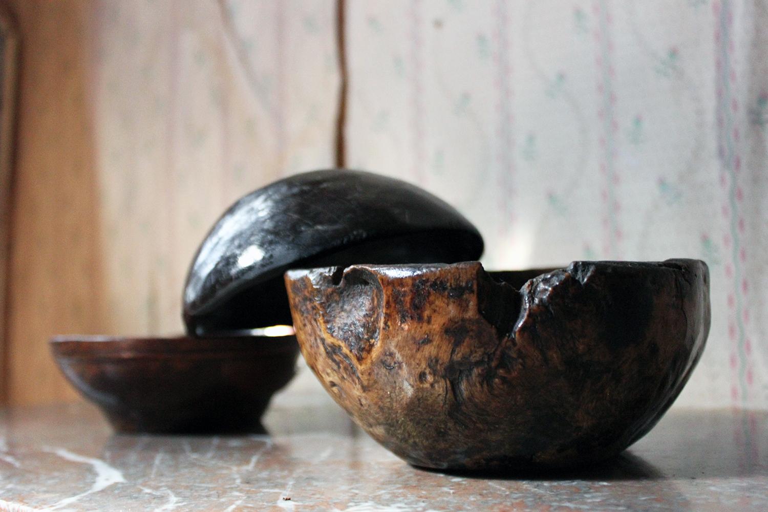 Primitive Group of Three 19th Century Treen Bowls