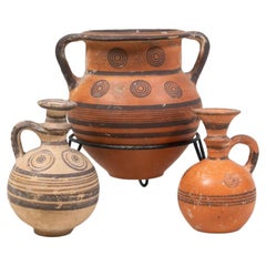 Group of Three Ancient Greek/Cypriot Painted Pottery Amphora and Wine Jugs