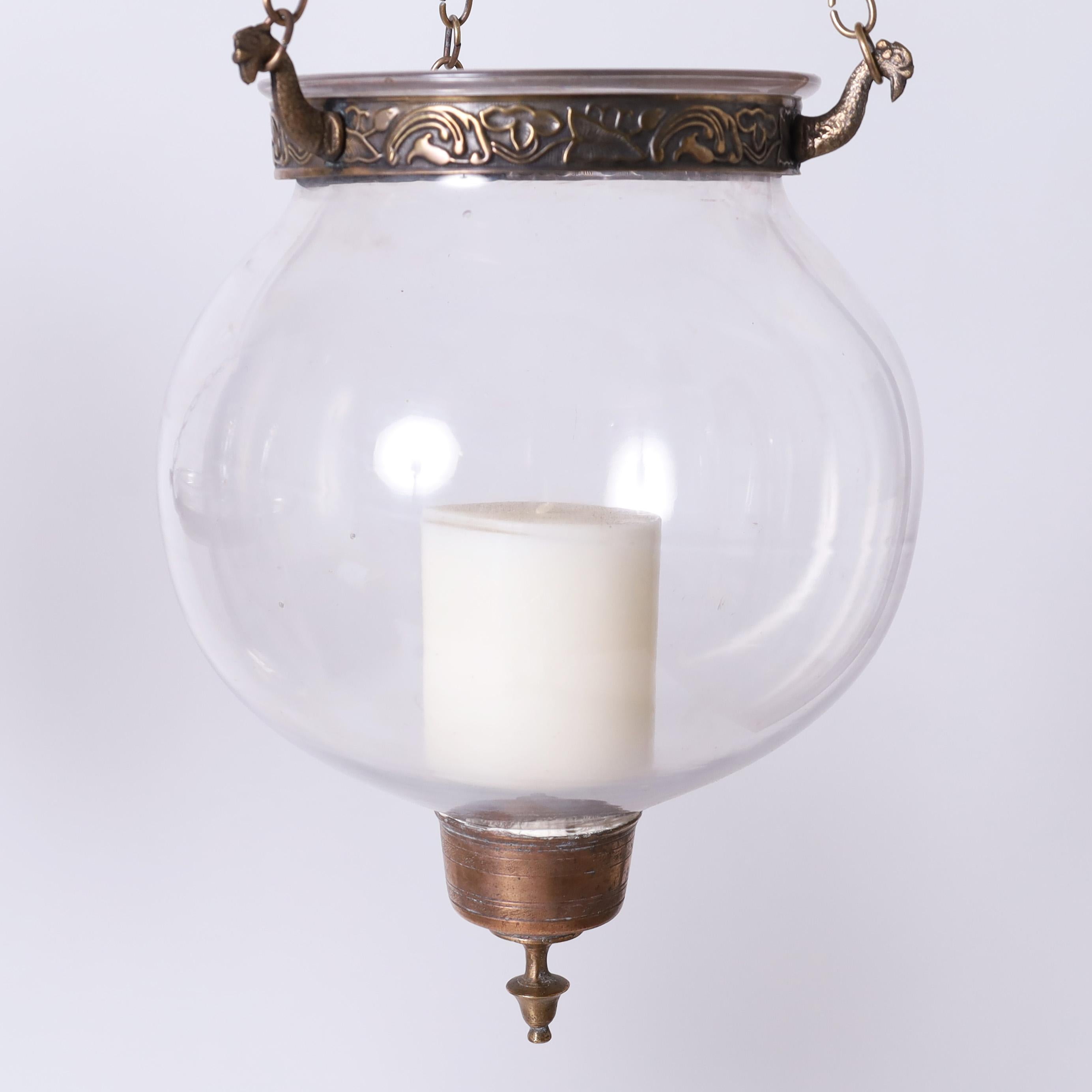 Two Antique Smoke Bell Light Fixtures, Priced Individually In Good Condition For Sale In Palm Beach, FL